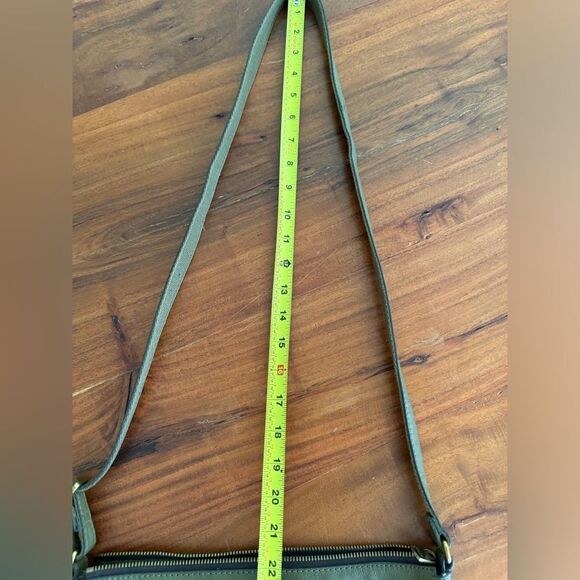 Fossil Kinley Green Leather Suede Crossbody Shoulder Bag Purse - Picture 15 of 16